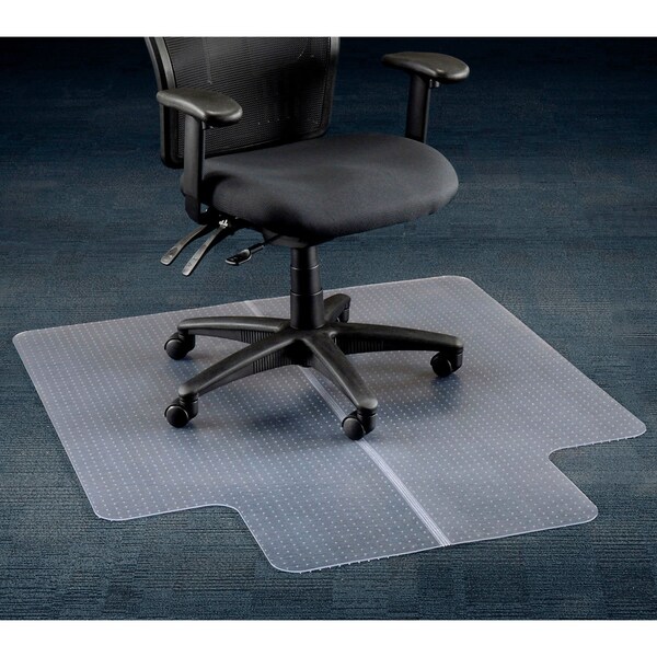 Interion By Global Industrial Interion Office Chair Mat for Carpet, 45inW x 53inL with 25in x 12in Lip, Straight Edge 607900 - main